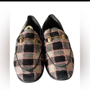 Gucci New Jordaan Loafer - Women's - Black/Pink Plaid Size:37.5/US:7.5
